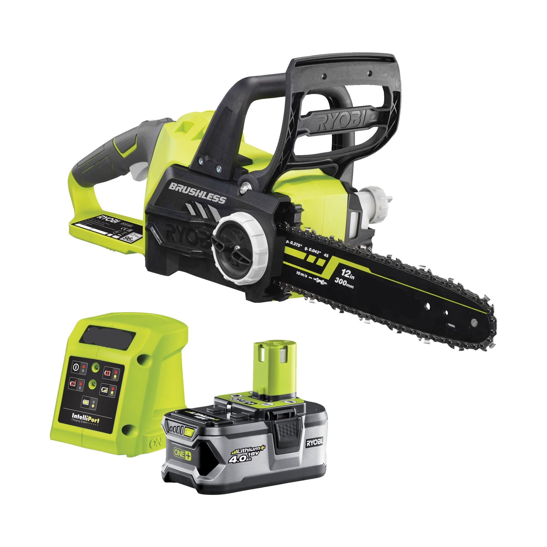 18V Cordless Brushless 30cm Chainsaw (1 x 4.0Ah)